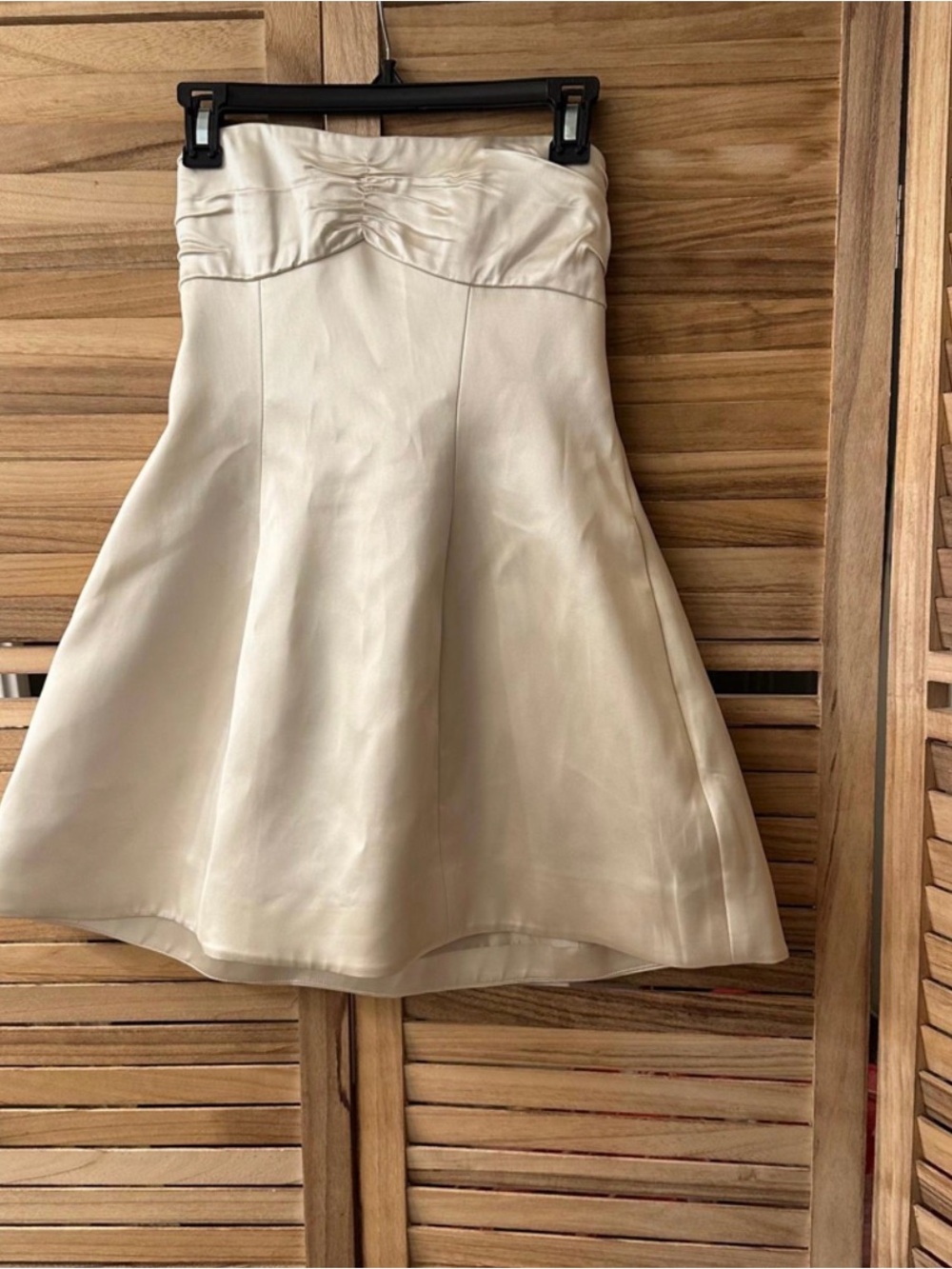 Helsa Strapless Cream A-Line Mini  Dress size S